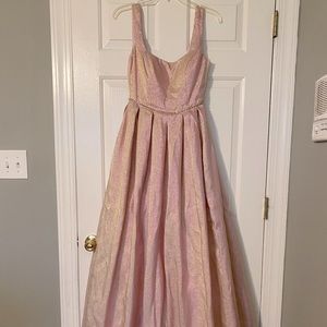 Elegant holographic peach dress